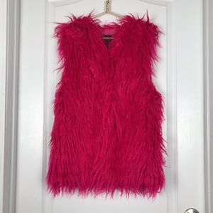 Pink Faux Fur Vest - SM